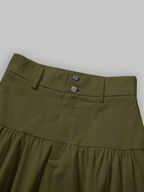 Olive High-Waist Tiered Maxi Skirt