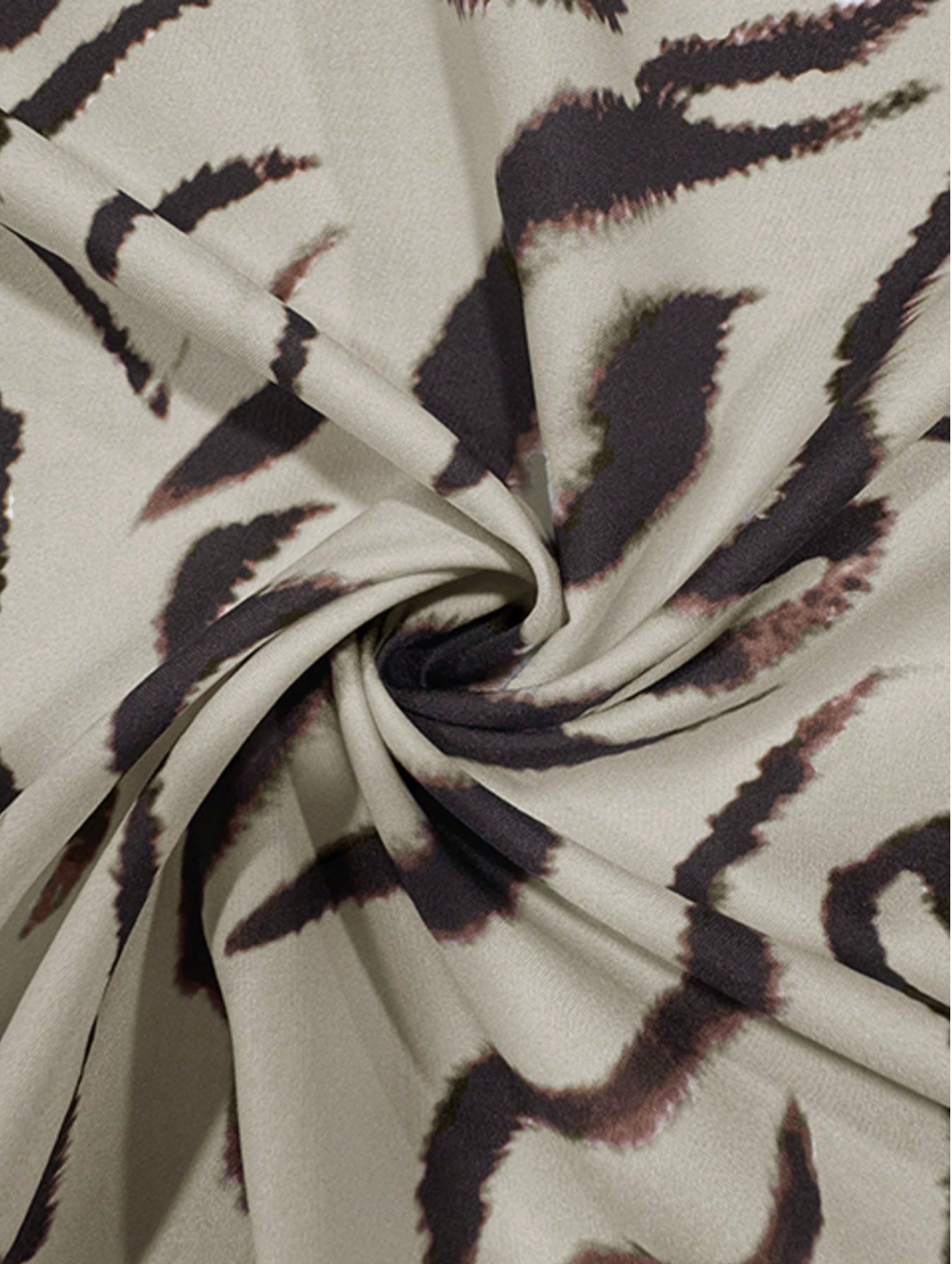 Zebra Print Satin Asymmetric Skirt