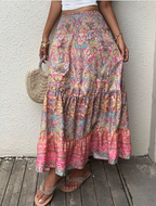 Boho Paisley Tiered Maxi Skirt