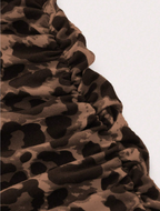 Leopard Print Ruched Midi Skirt