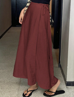 Burgundy Wrap Maxi Skirt