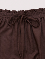 Brown Tiered Drawstring Maxi Skirt