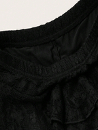 Black Lace Tiered Ruffle Mini Skirt