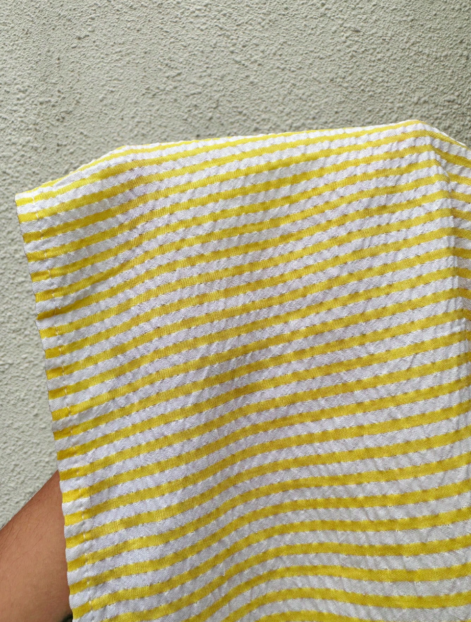 Yellow Striped Seersucker Maxi Skirt