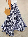 Black Gingham Tiered Maxi Skirt