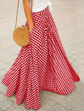 Red Gingham A-Line Maxi Skirt