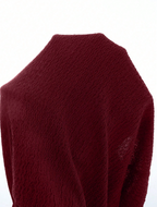 Burgundy Ruched Bodycon Mini Dress with Gold Buckle