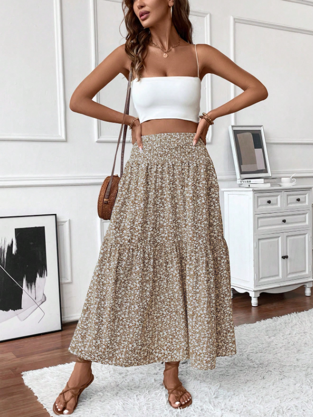 Meadow Ditsy Floral Midi Skirt