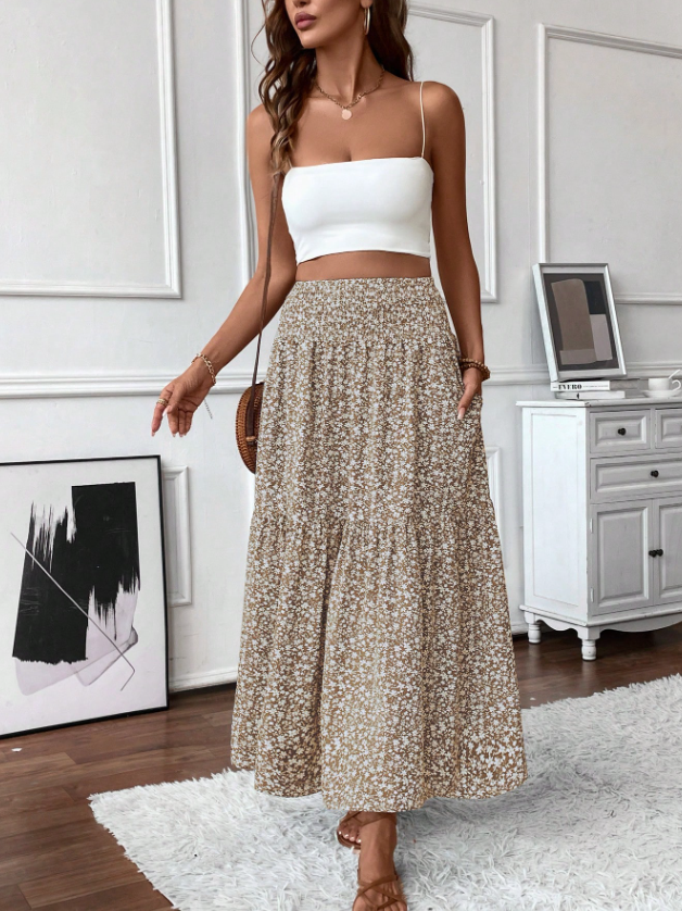 Meadow Ditsy Floral Midi Skirt