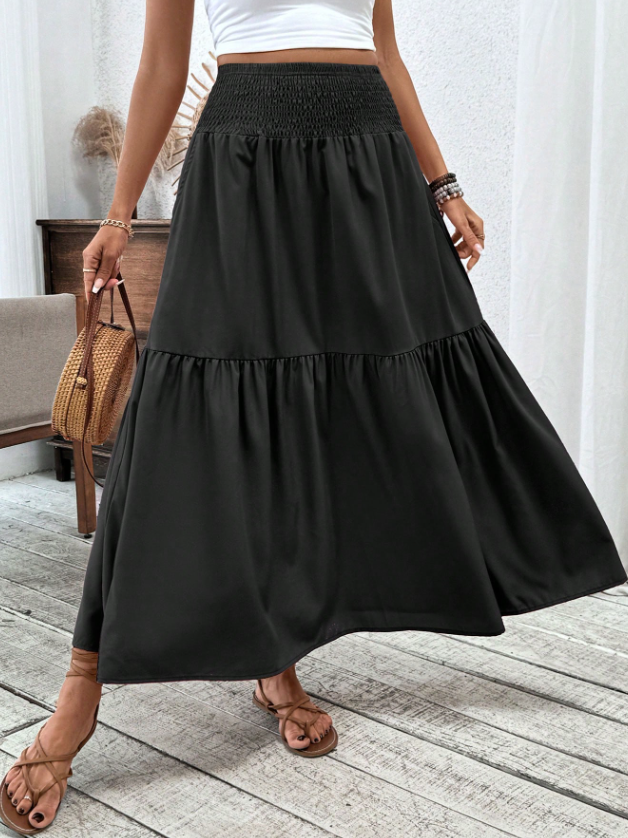Luna Flowy Tiered Maxi Skirt