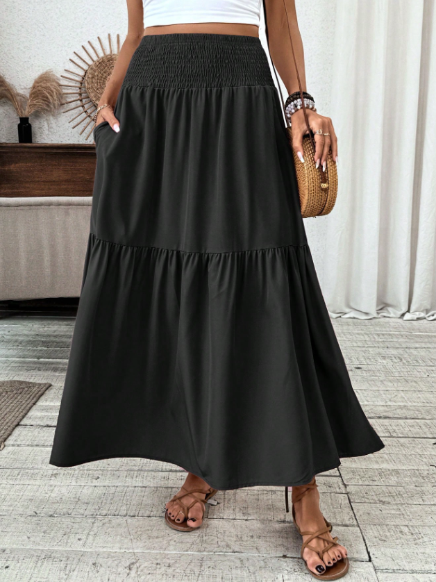 Luna Flowy Tiered Maxi Skirt