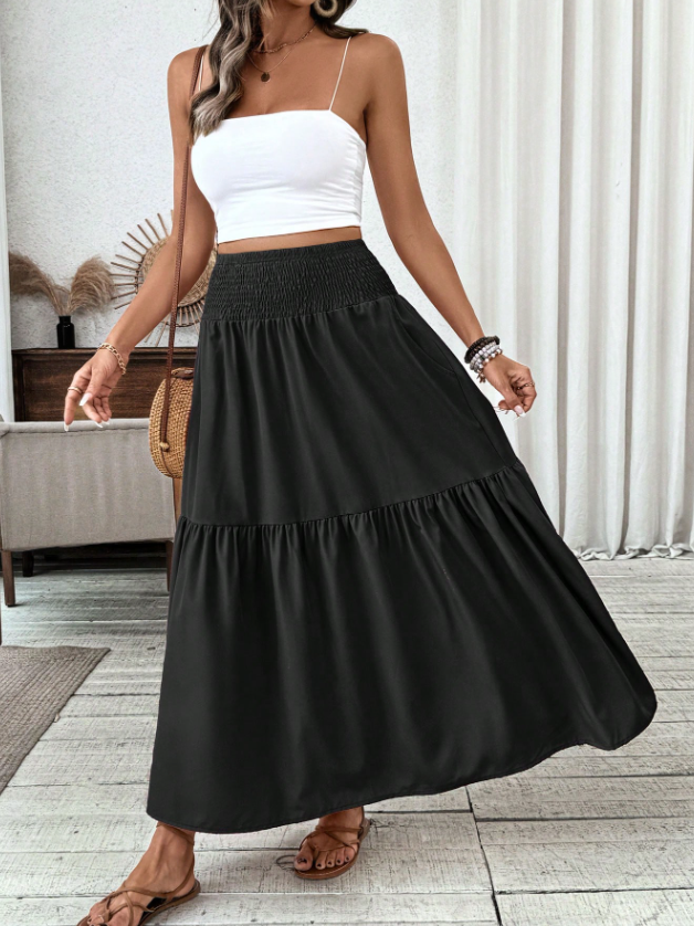 Luna Flowy Tiered Maxi Skirt