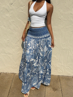 Marina Paisley Flowy Tiered Maxi Skirt